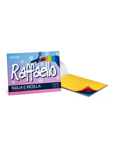 Album Favini Raffaello Taglia e Incolla 50 fogli colorati 90g/m