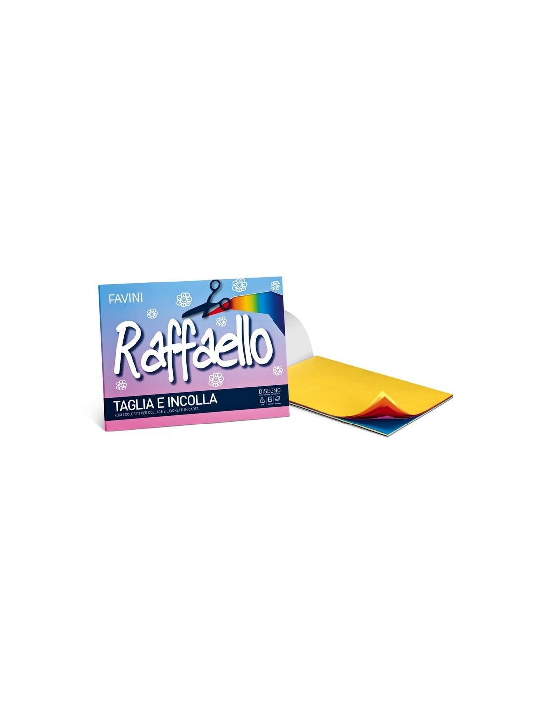 Album Favini Raffaello Taglia e Incolla 50 fogli colorati 90g/m 24x33 cm