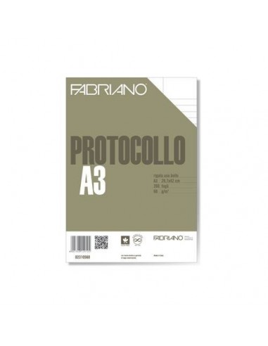 Fogli protocollo Fabriano - A4 - 125 g/mq - uso bollo - conf. 250 - 2101125  - 08001348146032 - Euroffice