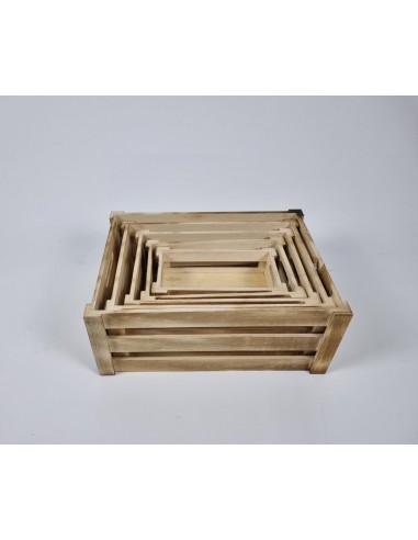 Set di Scatole Decorative Post Card Legno (3 Pezzi)