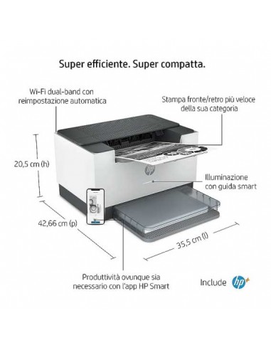 Stampante HP LaserJet M209dwe 6GW62E...