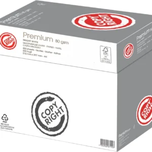 COPY RIGHT Premium Carta A4 80gr – Pacco 5 Risme da 500 Fogli (2500 Fogli)